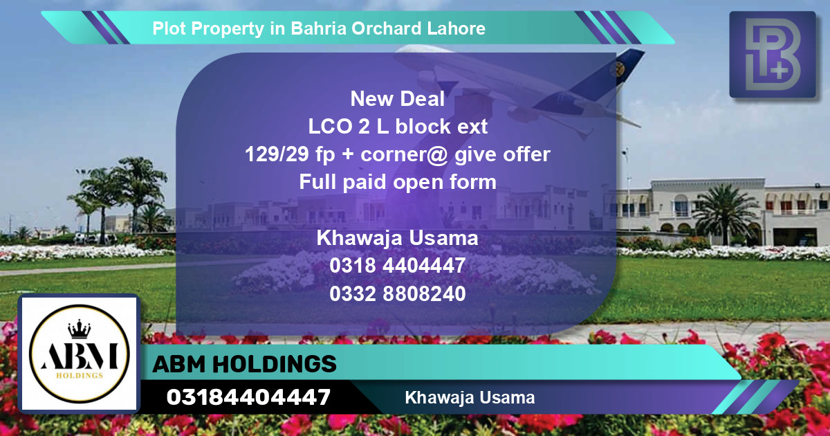 Residential Plot for Sale in Bahria Orchard, Lahore - (BP-60113)