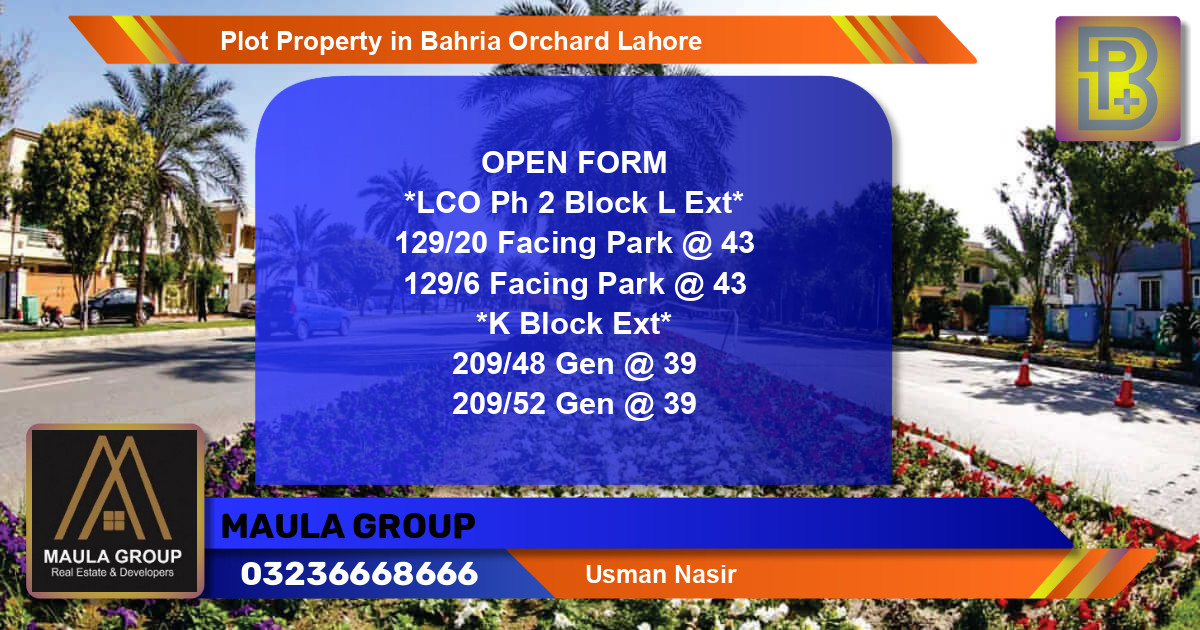 Residential Plot for Sale in Bahria Orchard, Lahore - (BP-60132)