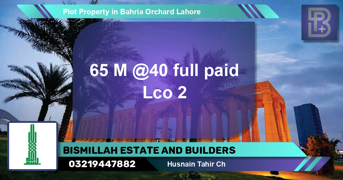 Residential Plot for Sale in Bahria Orchard, Lahore - (BP-60146)