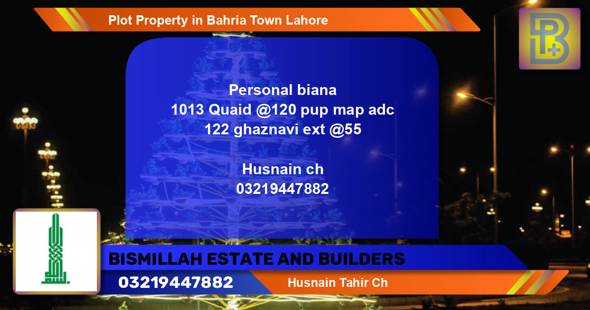 Residential Plot for Sale in Bahria Town, Lahore - (BP-60147)