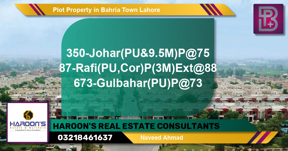 Residential Plot for Sale in Bahria Town, Lahore - (BP-60151)