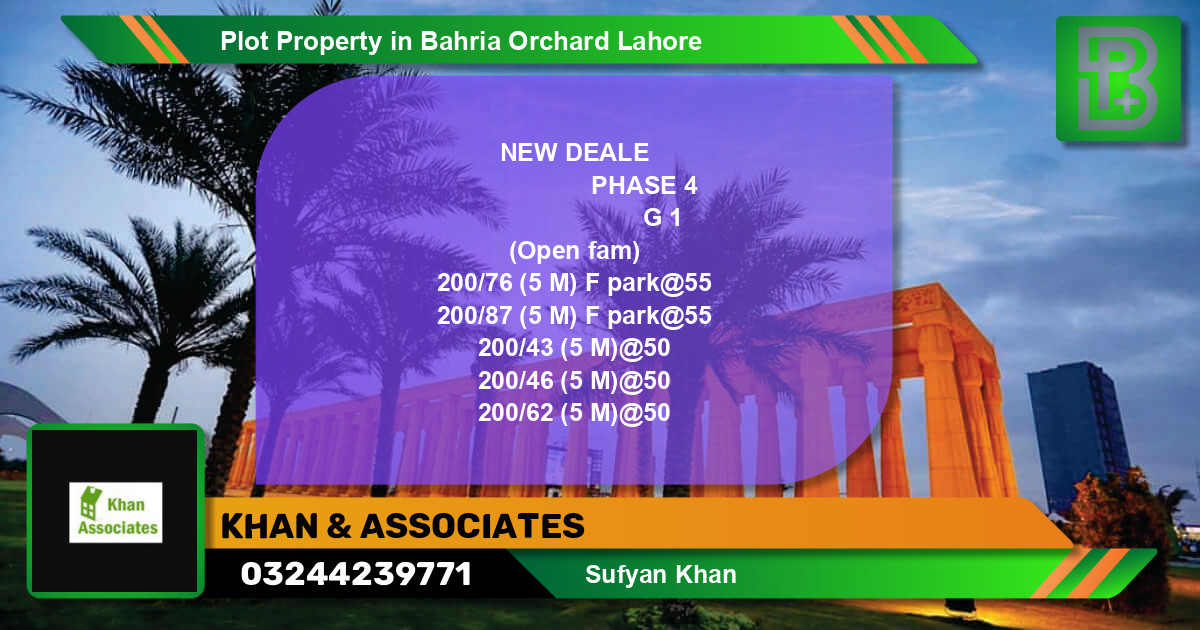Residential Plot for Sale in Bahria Orchard, Lahore - (BP-60159)