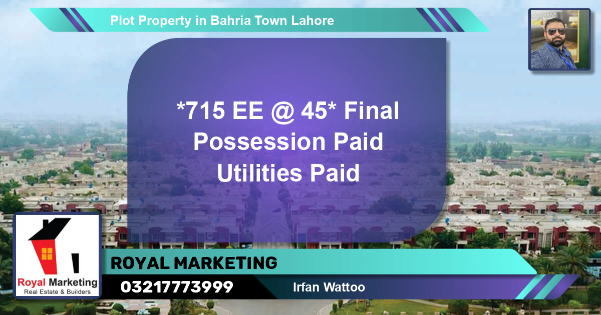 Residential Plot for Sale in Bahria Town, Lahore - (BP-60166)
