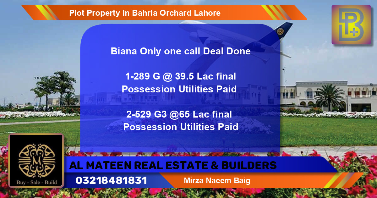 Residential Plot for Sale in Bahria Orchard, Lahore - (BP-60172)
