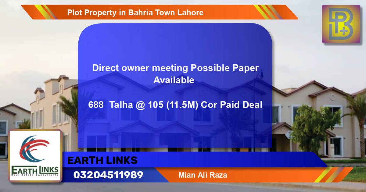 Residential Plot for Sale in Bahria Town, Lahore - (BP-60174)