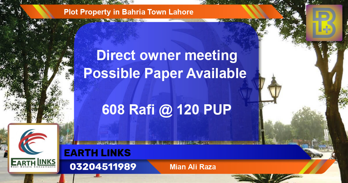 Residential Plot for Sale in Bahria Town, Lahore - (BP-60175)