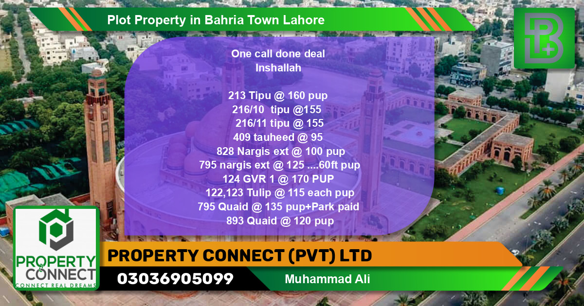 Residential Plot for Sale in Bahria Town, Lahore - (BP-60180)