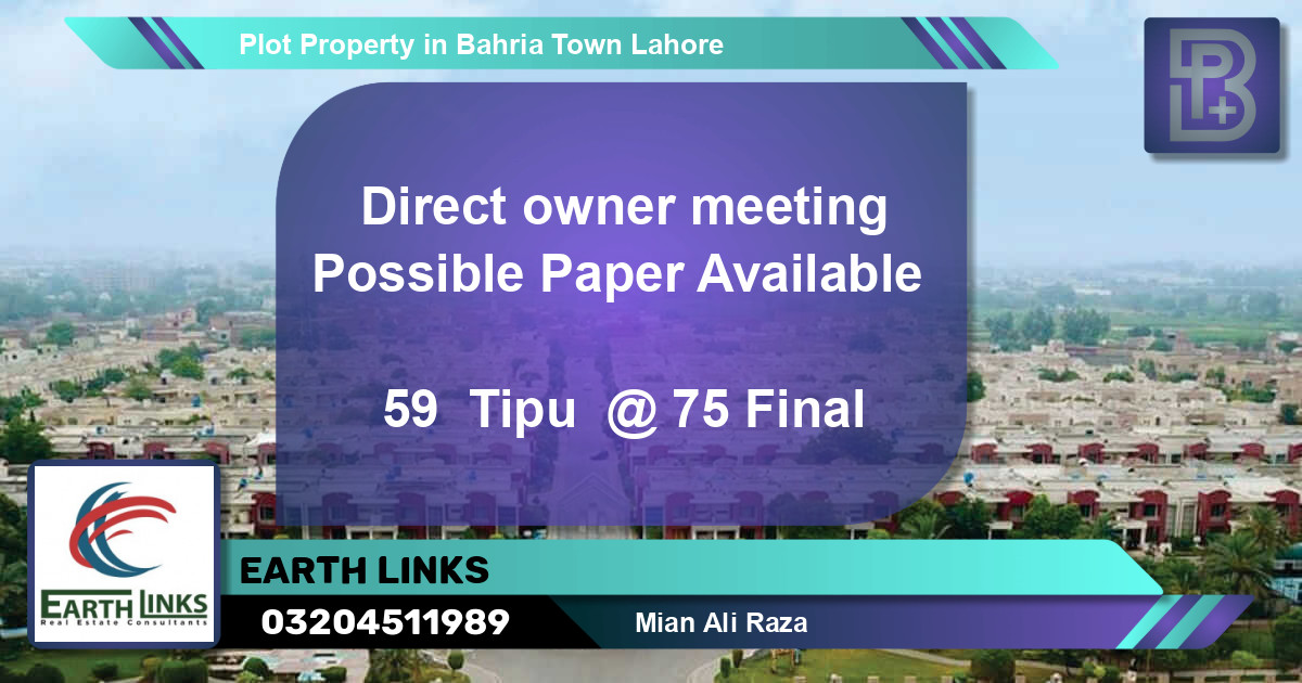 Residential Plot for Sale in Bahria Town, Lahore - (BP-60182)