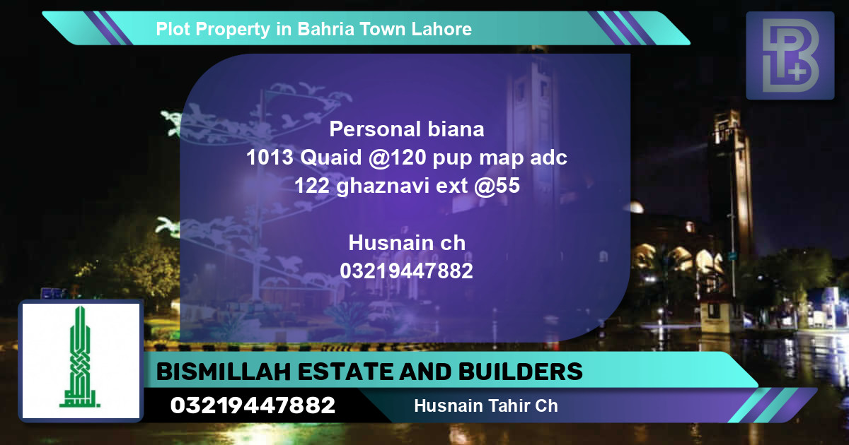 Residential Plot for Sale in Bahria Town, Lahore - (BP-60209)