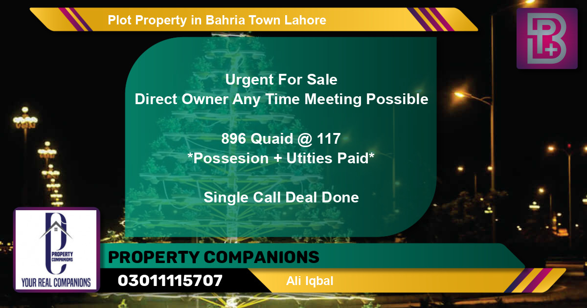 Residential Plot for Sale in Bahria Town, Lahore - (BP-60215)