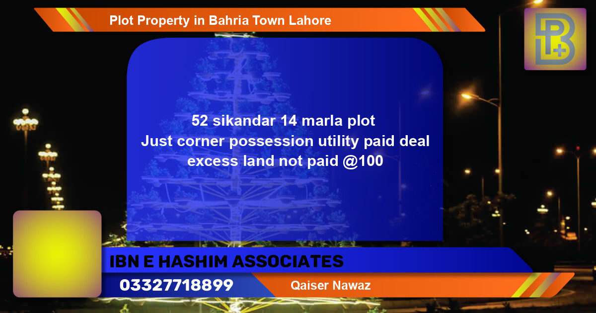 Residential Plot for Sale in Bahria Town, Lahore - (BP-60234)