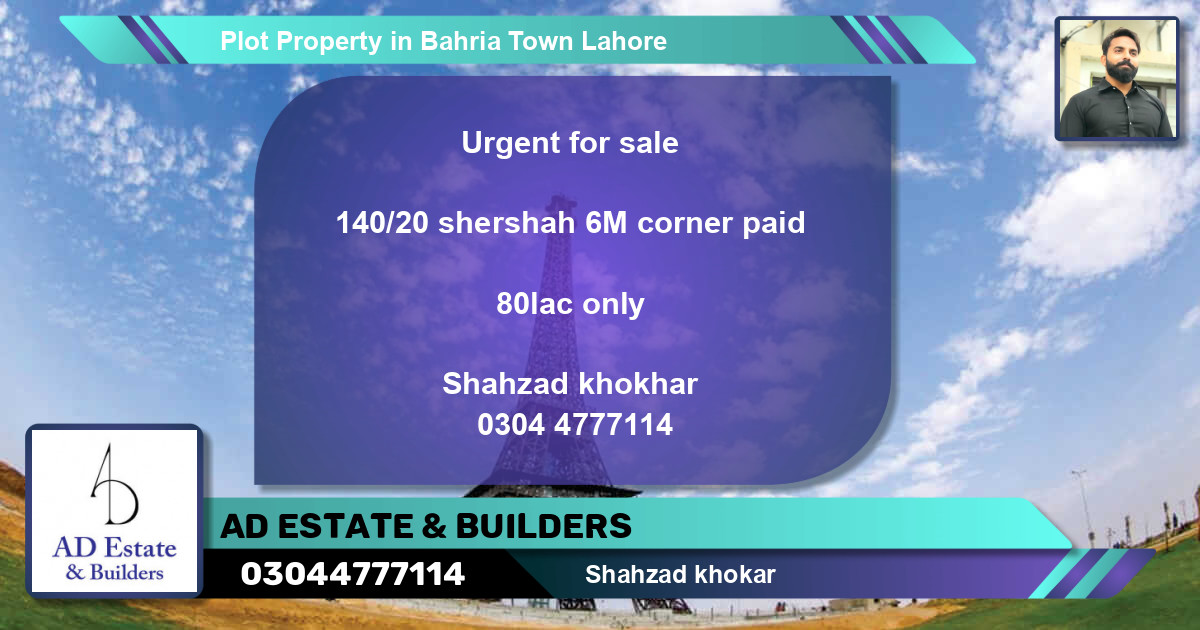 Residential Plot for Sale in Bahria Town, Lahore - (BP-60236)