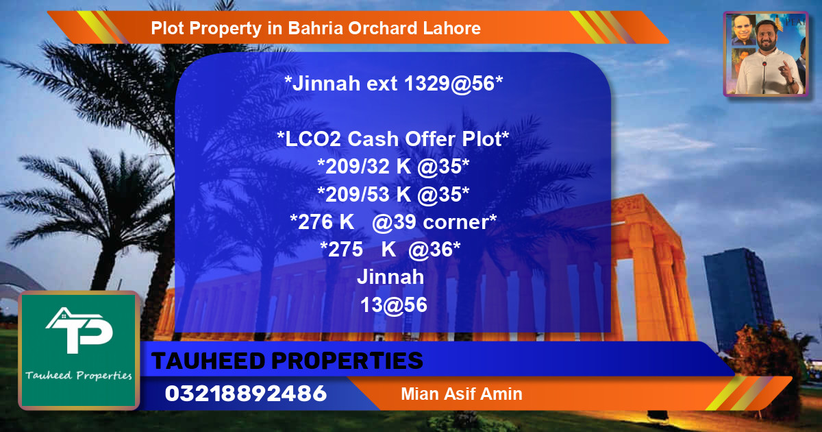 Residential Plot for Sale in Bahria Orchard, Lahore - (BP-60241)