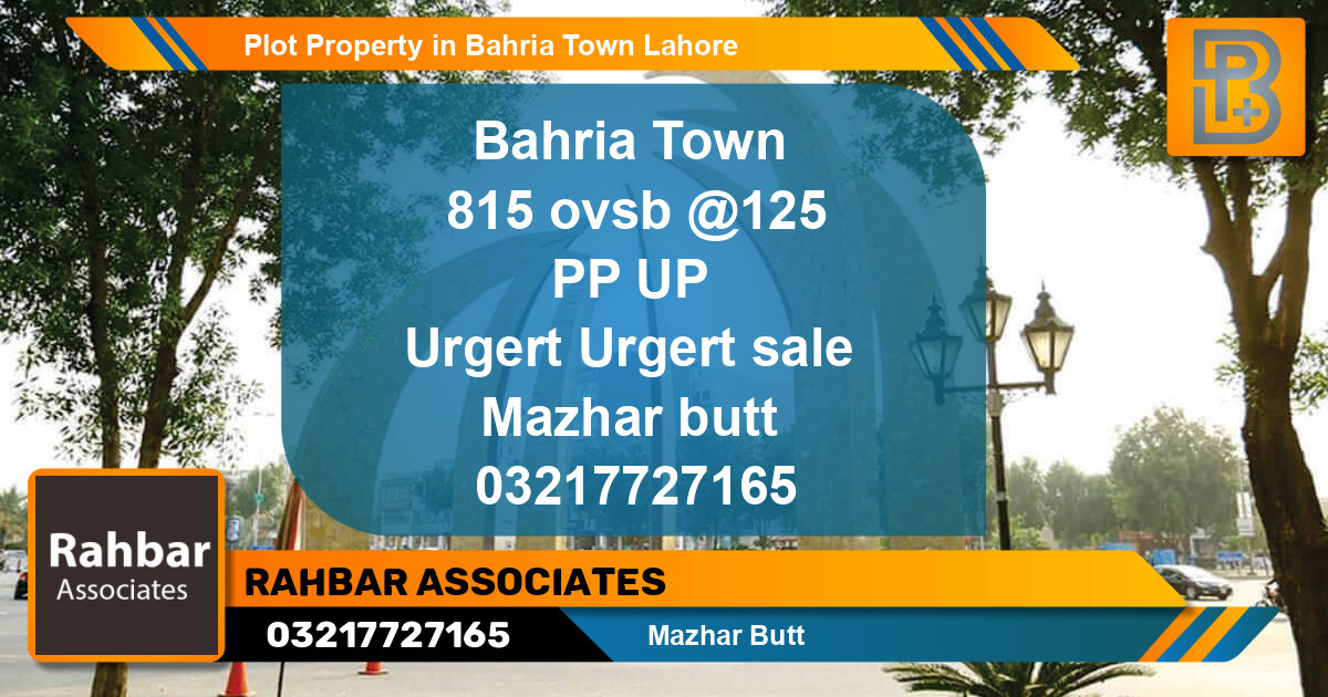 Residential Plot for Sale in Bahria Town, Lahore - (BP-60278)