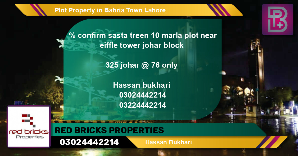 Residential Plot for Sale in Bahria Town, Lahore - (BP-60294)