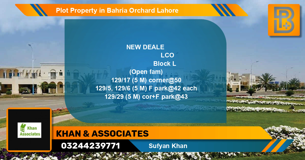 Residential Plot for Sale in Bahria Orchard, Lahore - (BP-60299)