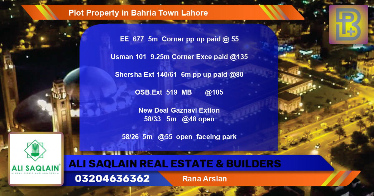 Residential Plot for Sale in Bahria Town, Lahore - (BP-60304)