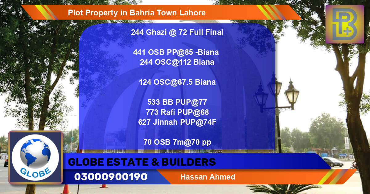 Residential Plot for Sale in Bahria Town, Lahore - (BP-60306)
