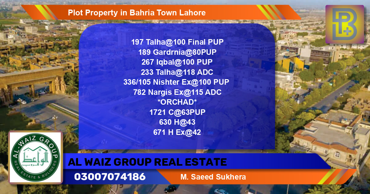 Residential Plot for Sale in Bahria Town, Lahore - (BP-60312)