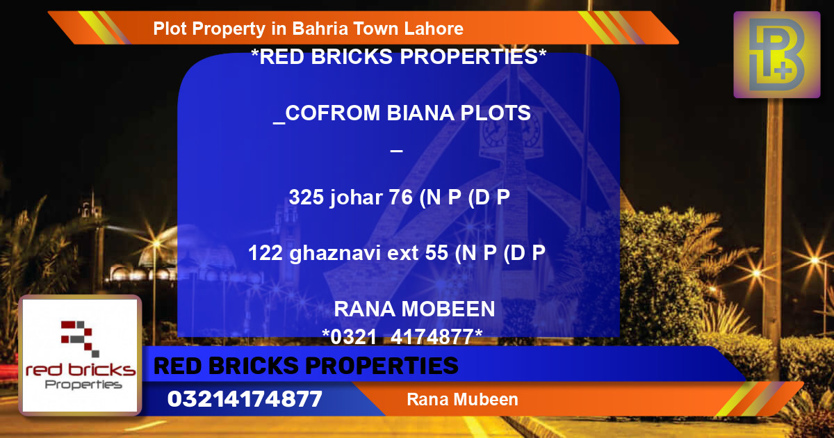 Residential Plot for Sale in Bahria Town, Lahore - (BP-60331)