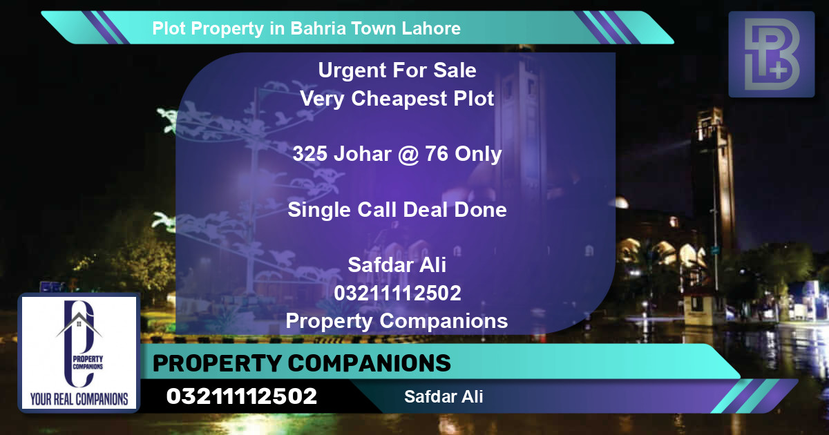 Residential Plot for Sale in Bahria Town, Lahore - (BP-60332)