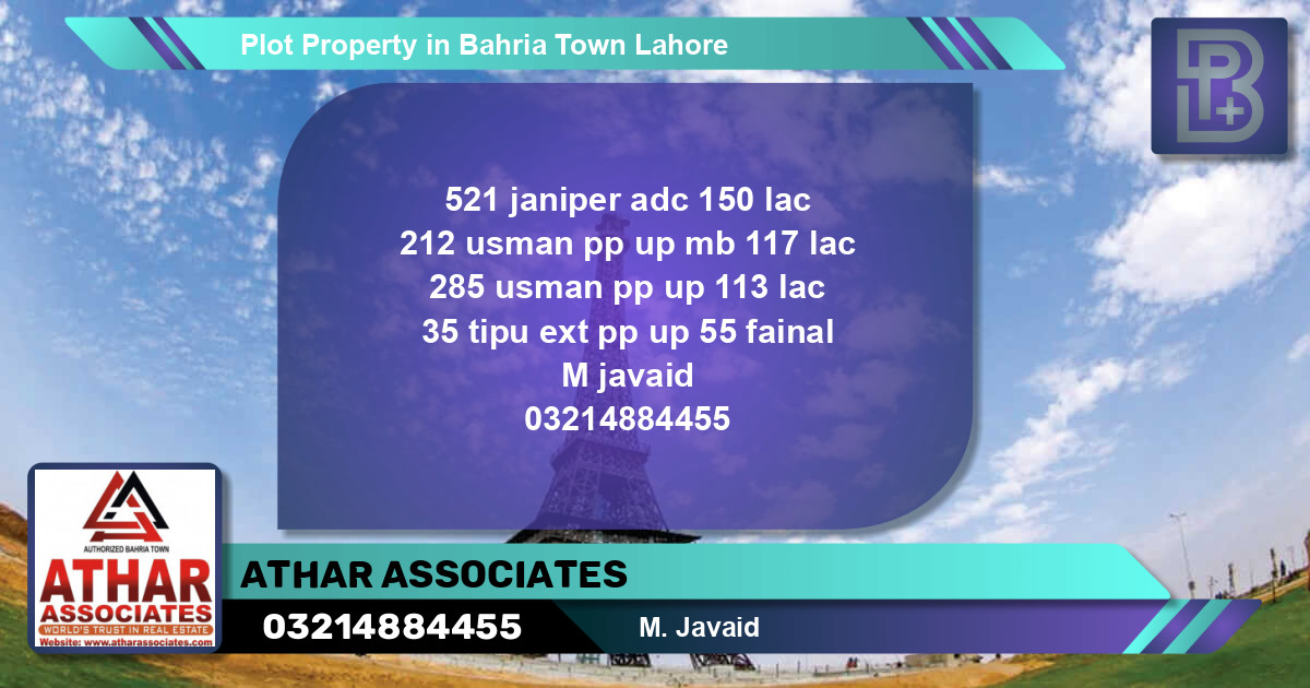 Residential Plot for Sale in Bahria Town, Lahore - (BP-60342)
