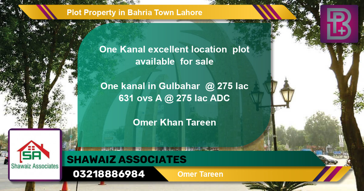 Residential Plot for Sale in Bahria Town, Lahore - (BP-60348)