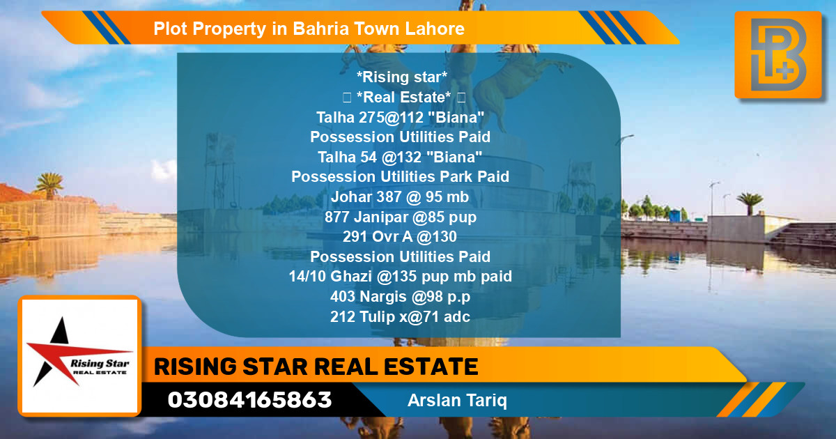 Residential Plot for Sale in Bahria Town, Lahore - (BP-60363)