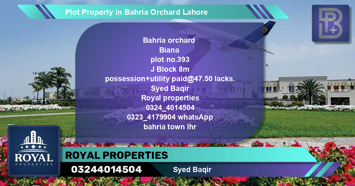 Residential Plot for Sale in Bahria Orchard, Lahore - (BP-60398)
