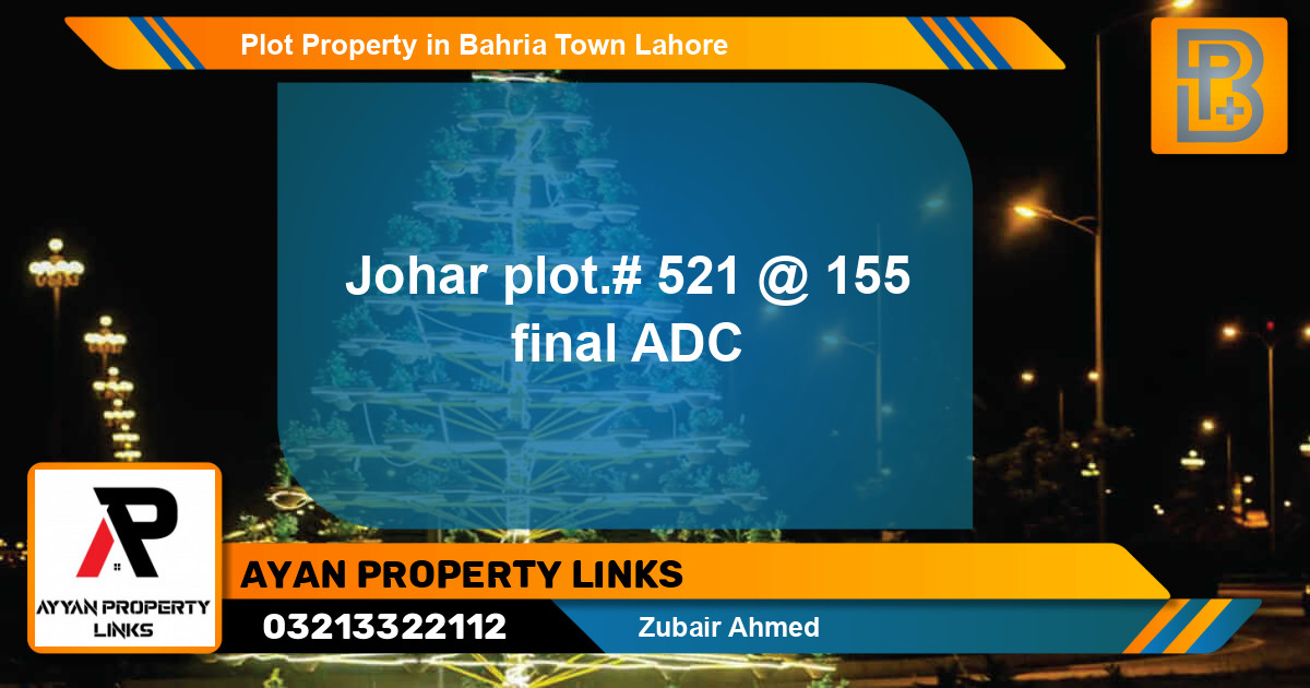 Residential Plot for Sale in Bahria Town, Lahore - (BP-60399)