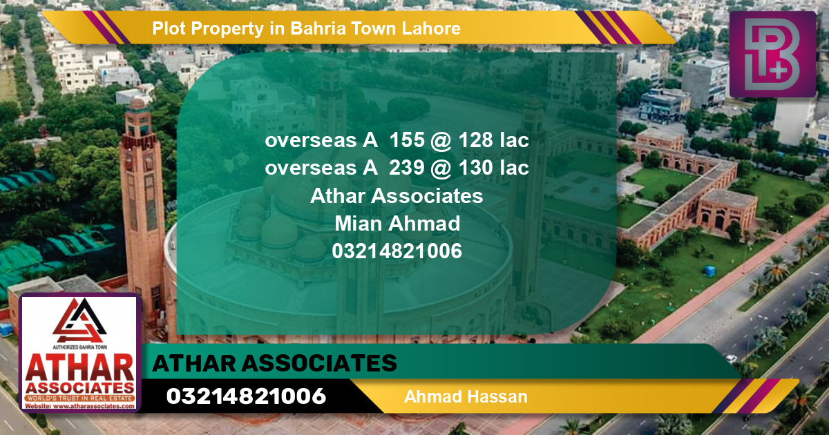 Residential Plot for Sale in Bahria Town, Lahore - (BP-60414)