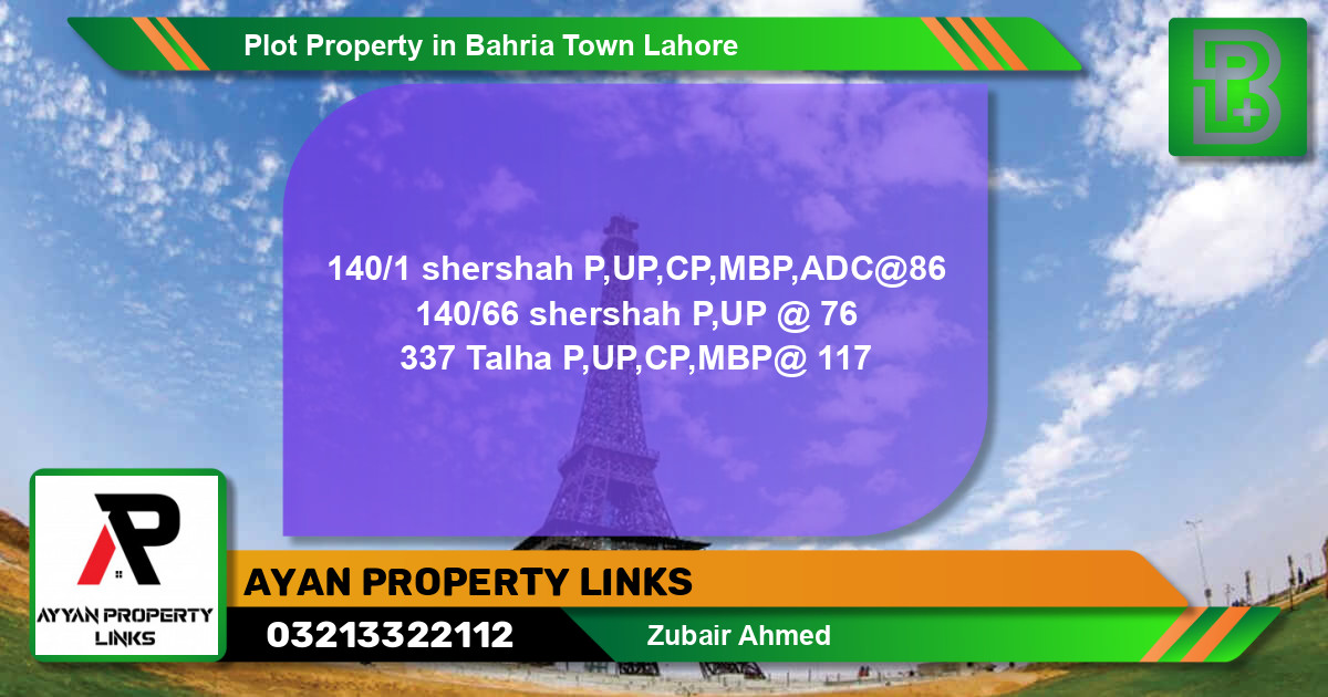 Residential Plot for Sale in Bahria Town, Lahore - (BP-60476)