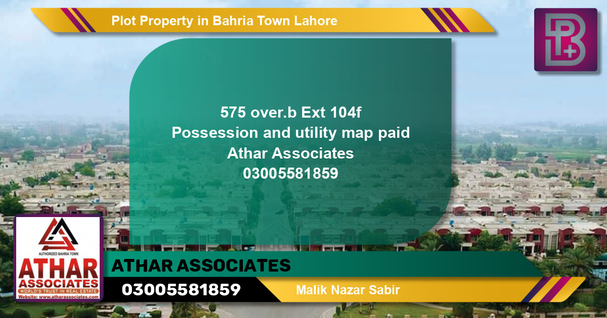 Residential Plot for Sale in Bahria Town, Lahore - (BP-60485)