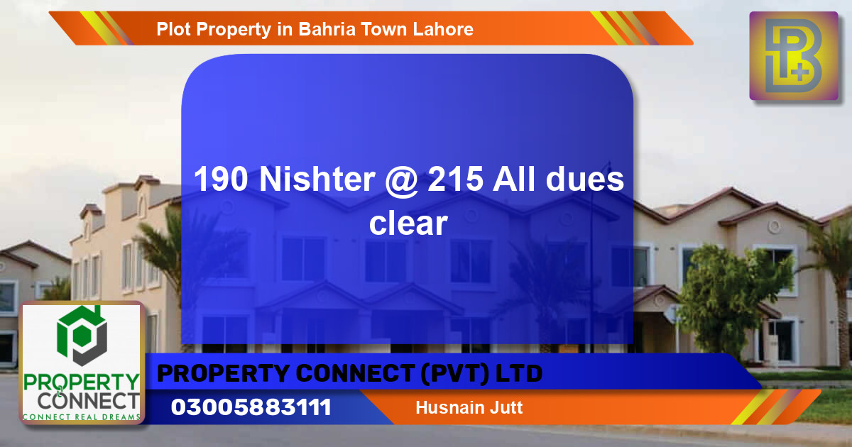 Residential Plot for Sale in Bahria Town, Lahore - (BP-60499)