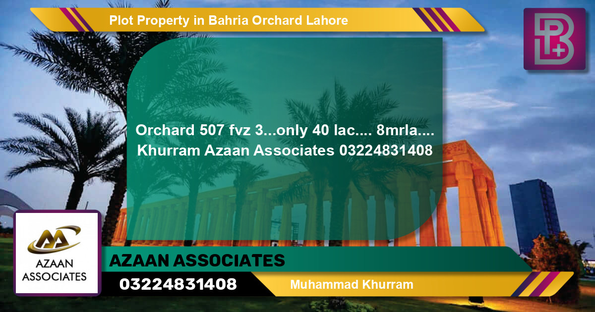 Residential Plot for Sale in Bahria Orchard, Lahore - (BP-60516)