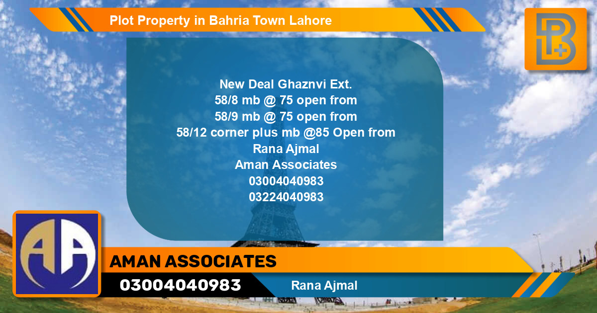 Residential Plot for Sale in Bahria Town, Lahore - (BP-60530)