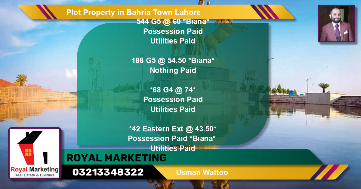 Residential Plot for Sale in Bahria Town, Lahore - (BP-60543)