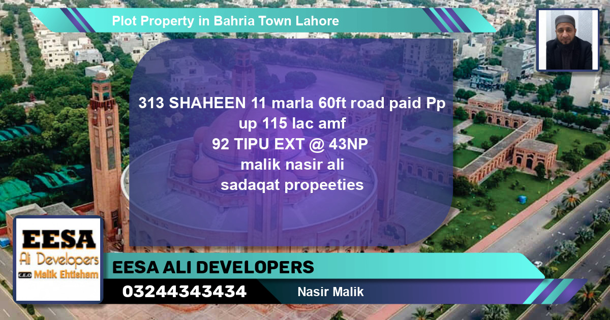 Residential Plot for Sale in Bahria Town, Lahore - (BP-60556)