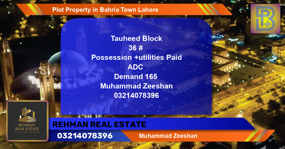 Residential Plot for Sale in Bahria Town, Lahore - (BP-60592)