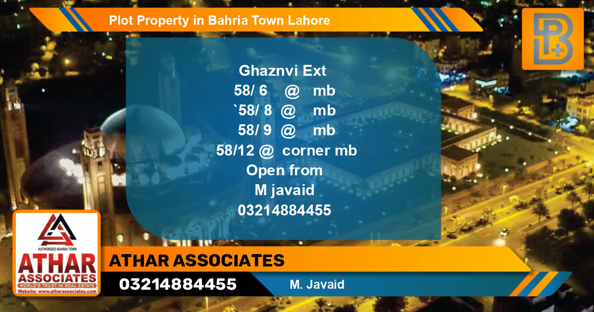 Residential Plot for Sale in Bahria Town, Lahore - (BP-60593)