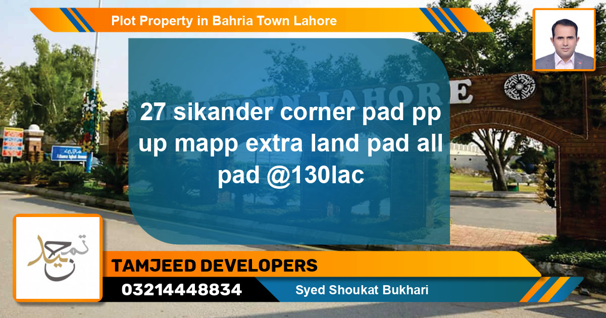 Residential Plot for Sale in Bahria Town, Lahore - (BP-60605)