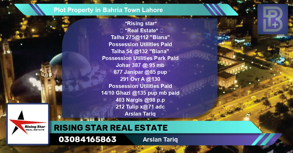 Residential Plot for Sale in Bahria Town, Lahore - (BP-60608)