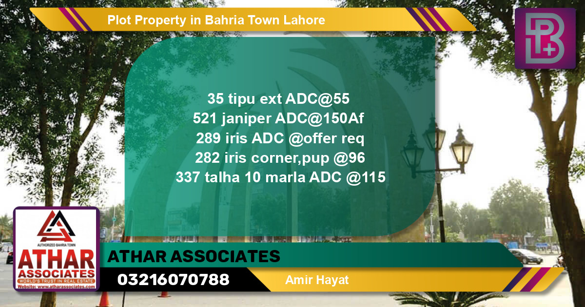 Residential Plot for Sale in Bahria Town, Lahore - (BP-60615)
