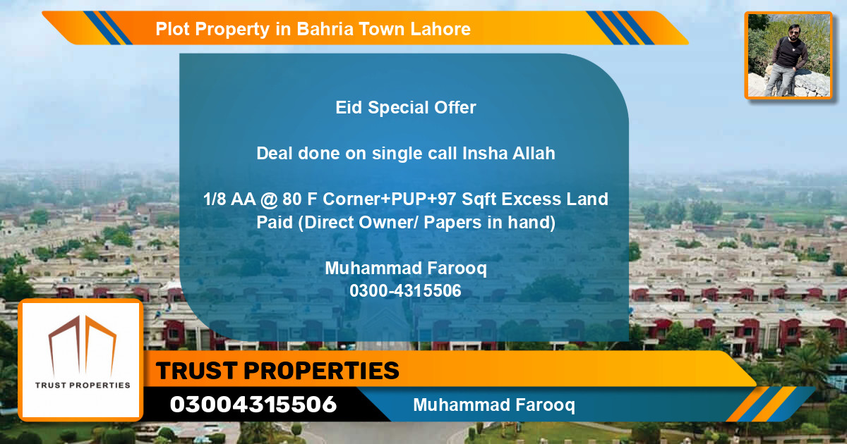 Residential Plot for Sale in Bahria Town, Lahore - (BP-60660)