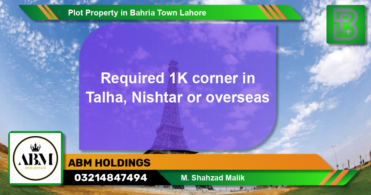 Residential Plot for Sale in Bahria Town, Lahore - (BP-60664)