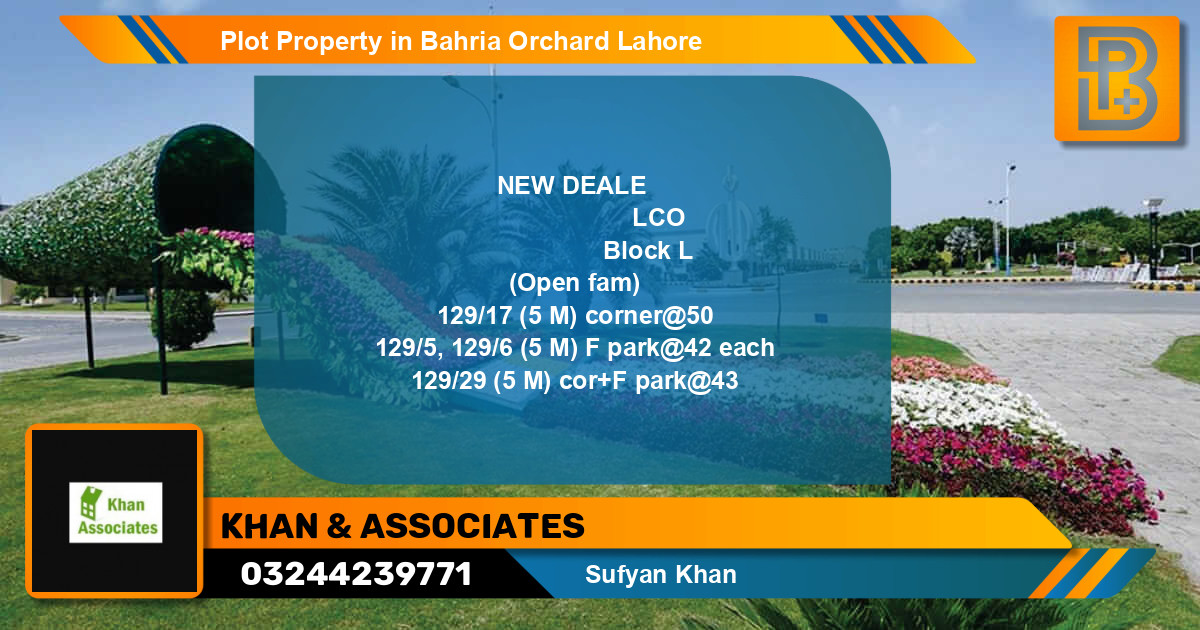 Residential Plot for Sale in Bahria Orchard, Lahore - (BP-60666)