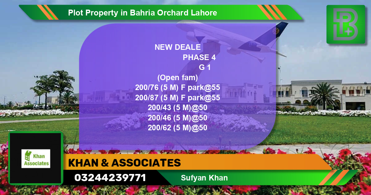 Residential Plot for Sale in Bahria Orchard, Lahore - (BP-60667)
