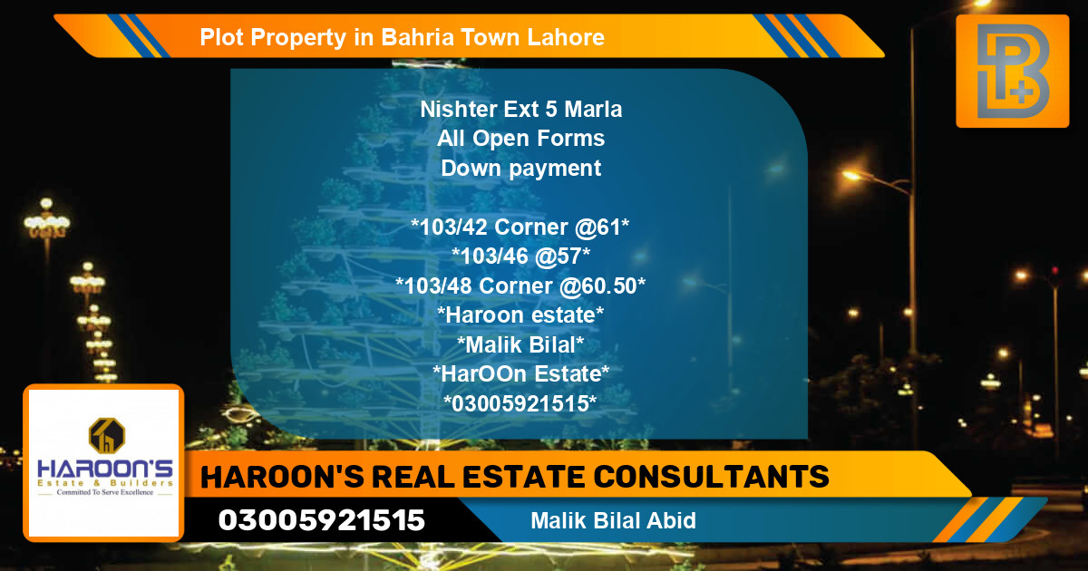Residential Plot for Sale in Bahria Town, Lahore - (BP-60678)
