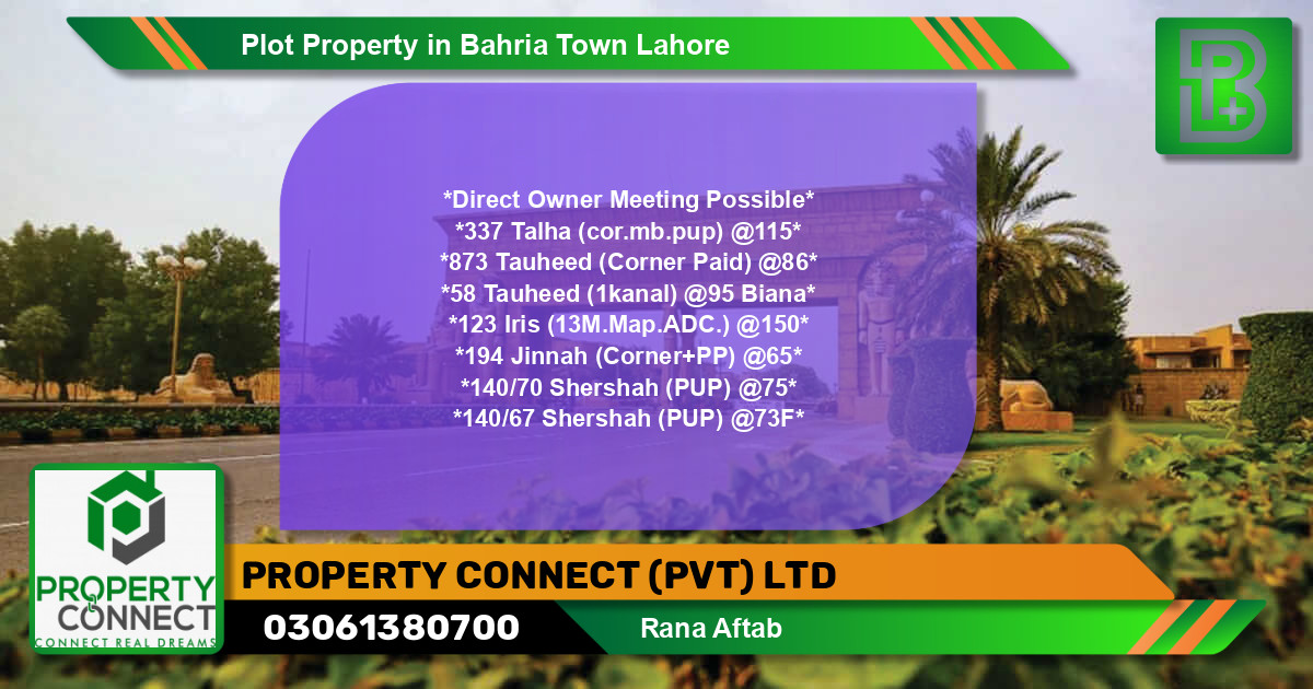Residential Plot for Sale in Bahria Town, Lahore - (BP-60700)