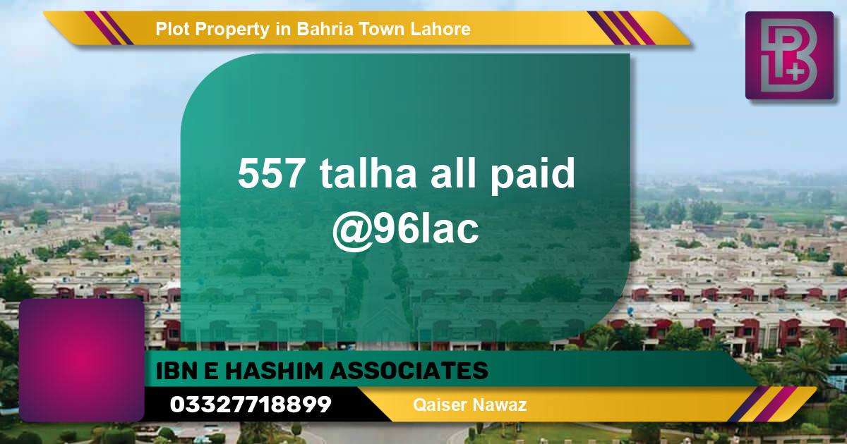 Residential Plot for Sale in Bahria Town, Lahore - (BP-60714)